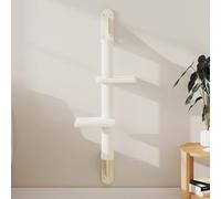 QUAHEAS Arbre à chat avec colonne griffoir en sisal et peluche - Montage mural stable - 108 cm de haut - Tour d'escalade avec surfaces de couchage, hamac et plateforme de jeu pour intérieur