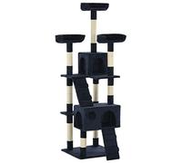 QUAHEAS Arbre à chat avec colonnes en sisal et peluche douce de 170 cm de haut, avec deux maisons, rampes, plateformes, cadre en panneaux de particules stable, idéal pour l'escalade, le soin des