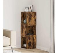 QUAHEAS Armoire d'angle blanche 30,5 x 30 x 95 cm, en bois dérivé du bois, design peu encombrant, armoire de rangement polyvalente pour salon, buffet moderne, avec 3 étagères