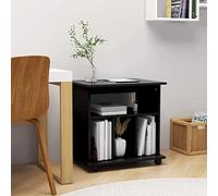 QUAHEAS Armoire de bureau mobile à 4 roulettes - 60 x 45 x 60 cm - En matériau dérivé du bois - Armoire de rangement polyvalente - Noir