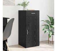 QUAHEAS Armoire de rangement, en chêne noir, 40 x 42,5 x 93 cm, avec tiroir, charnière de porte réversible, espace de rangement stable pour salon, chambre à coucher