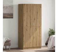 QUAHEAS Armoire en chêne artisanal, 90 x 52 x 200 cm, matériau en bois, robuste avec tringle à vêtements, grand espace de rangement pour vêtements, chambre à coucher, dressing