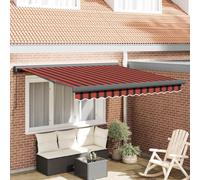 QUAHEAS Auvent rétractable - 3 x 2,5 m - Orange et marron - Résistant aux UV - Avec cadre en aluminium - Bras articulé - Pour terrasse, balcon, jardin, extensible, montage mural, imperméable et