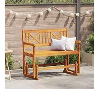 QUAHEAS Banc à bascule de jardin 2 places en bois d'acacia massif, meuble d'extérieur confortable pour jardin et terrasse, banc de patio robuste comme siège, 110 x 59 x 97 cm