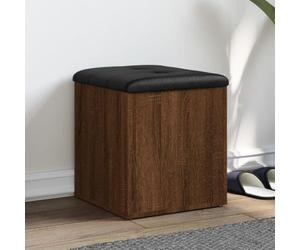QUAHEAS Banc avec espace de rangement - Marron chêne - 42 x 42 x 45 cm - Rembourré - Avec coussin et couvercle - Pour couloir, salon, chambre à coucher - Peu encombrant comme banc à chaussures et