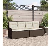 QUAHEAS Banc de jardin en polyrotin marron, 110 x 67 x 95 cm, 2 places, dossier réglable, pour terrasse, balcon, résistant aux intempéries, durable