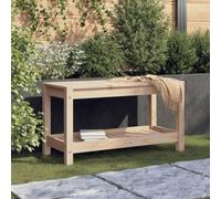 QUAHEAS Banc de jardin stable 82,5 x 35 x 45 cm en pin massif robuste non traité, parfait comme meuble d'extérieur durable pour le jardin, la terrasse et la cour à l'extérieur.