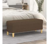 QUAHEAS Banc marron en tissu avec rembourrage 100 x 35 x 41 cm, banc de couloir multifonction comme siège et étagère pour couloir, chambre à coucher, salle à manger, peu encombrant et durable
