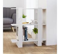 QUAHEAS Bibliothèque blanche, 80 x 30 x 87 cm, matériau en bois robuste, étagère polyvalente pour salon, bureau, chambre à coucher, idéale comme séparateur de pièce