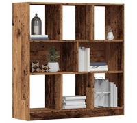 QUAHEAS Bibliothèque durable aspect bois vieilli comme organisateur polyvalent et étagère de rangement pratique, étagère robuste pour livres décoration dans la pièce, 97,5 x 29,5 x 100 cm