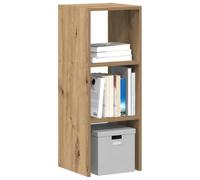 QUAHEAS Bibliothèque empilable, en chêne artisanal, 30 x 30 x 80 cm, matériau du bois, organisateur de rangement polyvalent, système de rangement extensible