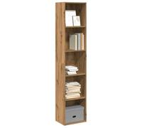 QUAHEAS Bibliothèque en chêne artisanal, 40 x 30 x 189 cm, matériau du bois, rangement polyvalent pour livres et décoration, idéale comme étagère dans la pièce