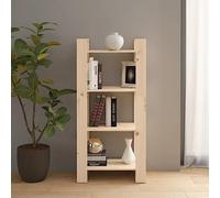 QUAHEAS Bibliothèque en pin massif - 60 x 35 x 125 cm - Robuste - Étagère polyvalente pour le salon - Idéale pour ranger des livres
