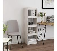QUAHEAS Bibliothèque en pin massif blanc 40 x 30 x 135,5 cm, séparateur de pièce, organisateur robuste pour un rangement efficace de livres dans la pièce, idéale comme meuble polyvalent pour votre