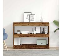 QUAHEAS Bibliothèque fonctionnelle séparateur de pièce en bois naturel, 100 x 30 x 72 cm, étagère robuste pour espace de rangement, organisateur pratique, idéale pour n'importe quelle pièce comme la