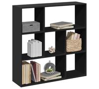 QUAHEAS Bibliothèque moderne avec séparateur de pièce, noire, 102 x 29 x 103,5 cm, en matériau dérivé du bois, idéale pour ranger des livres dans le salon, la chambre à coucher ou comme étagère