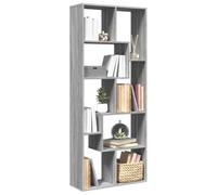 QUAHEAS Bibliothèque moderne grise Sonoma en bois robuste pour un espace de rangement polyvalent, un organisateur pratique et une étagère pour chaque pièce, idéale dans le salon ou la chambre à