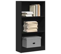 QUAHEAS Bibliothèque noire 60 x 24 x 109 cm en bois pour livres, fichiers, CD, DVD, décoration dans le salon, le bureau, la chambre à coucher, le couloir, rangement polyvalent, stable