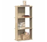 QUAHEAS Bibliothèque polyvalente avec 3 étagères stables, en bois de chêne Sonoma, 60 x 30 x 120 cm, organisateur pratique pour livres, décoration et biens personnels, idéale comme étagère pour le