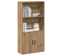 QUAHEAS Bibliothèque polyvalente en chêne artisanal, 60 x 24 x 120 cm, en bois robuste, étagère élégante et organisateur pratique pour livres, rangement et salon ordonné