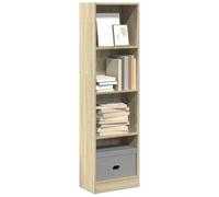 QUAHEAS Bibliothèque polyvalente en chêne Sonoma 40 x 24 x 143 cm en bois robuste, idéale comme organisateur pour livres, décoration et espace de rangement dans la chambre ou le bureau, une étagère
