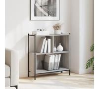 QUAHEAS Bibliothèque stable grise Sonoma 72 x 28 x 77,5 cm en matériau dérivé du bois, organisateur idéal pour livres, décoration, espace de rangement pratique comme étagère polyvalente pour la maison