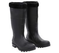 QUAHEAS Bottes en caoutchouc avec doublure intérieure amovible en PVC noir, taille 43, imperméables, antidérapantes, avec semelle flexible, pour la pêche, la chasse, l'extérieur, l'étang et la