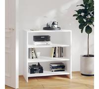 QUAHEAS Buffet blanc en bois 70 x 40,5 x 75 cm avec 3 étagères, commode pour salon et salle à manger, espace de rangement pour livres et décoration, buffet de cuisine stable