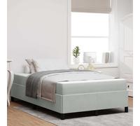 QUAHEAS Cadre de lit avec Matelas Gris Clair 120 x 200 cm en Tissu, Structure Plateforme avec sommier à Lattes, Design Moderne pour Chambre Adulte ou Enfant, Support Durable en Bois d'ingénierie