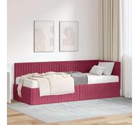 QUAHEAS Cadre de lit d'angle Vert en Velours avec Matelas 80x200 cm, sommier à Lattes Solide, tête de lit capitonnée, Structure Plateforme élégante pour Chambre Adulte ou Enfant
