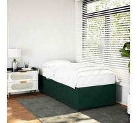 QUAHEAS Cadre de lit Vert foncé en Velours 90x190 cm avec sommier à Lattes, Pieds Stables, Structure Plateforme pour Chambre Adulte, Enfant ou Studio, Support Matelas Confortable