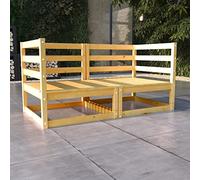 QUAHEAS Canapé de jardin 2 places en pin massif, canapé d'extérieur modulaire pour terrasse et balcon, canapé salon robuste, combinable de manière flexible pour des heures de détente en plein air