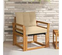 QUAHEAS Canapé d'extérieur en bois d'acacia massif naturel - Résistant aux intempéries - Avec coussin de dossier - Pour balcon, terrasse, véranda, jardin d'hiver