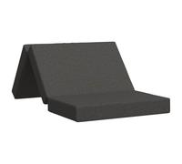 QUAHEAS Canapé-lit pliant gris foncé en polyester doux 100 x 67 x 45 cm pliable comme matelas de couchage et matelas avec housse amovible pour chambre à coucher et salon polyvalent