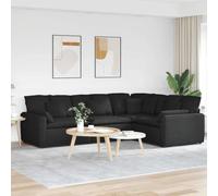 QUAHEAS Canapé modulaire avec coussin en tissu noir, 317 x 217 x 64 cm, ensemble de 4 modules de canapé avec cadre en métal, élément de décoration d'intérieur flexible pour salon et salon, canapé