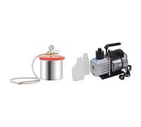 QUAHEAS Chambre à vide en acier inoxydable avec volume de 7,4 l et pompe à vide à 2 niveaux de 2,5 CFM pour purge, réparation, emballage sous vide, bouteilles d'huile incluses, couvercle en acrylique