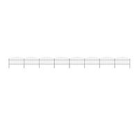 QUAHEAS Clôture de jardin en acier avec pointes de lance noire de 13,6 m de long, hauteur de 1 à 1,25 m, 8 éléments de clôture, 9 poteaux, brise-vue, champ de clôture, métal, kit de construction pour