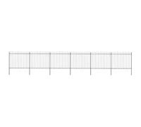 QUAHEAS Clôture de jardin en acier revêtu par pulvérisation - 10,2 m de long - 6 éléments de clôture avec 7 poteaux - Clôture rectangulaire moderne - Clôture stable pour terrasse, balcon, extérieur