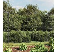 QUAHEAS Clôture grillagée anthracite en acier galvanisé avec revêtement en PVC - 2 x 25 m - Élément de clôture pour terrain, clôture de jardin, clôture, brise-vue et protection contre le vent en