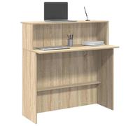 QUAHEAS Comptoir de réception en chêne Sonoma 100 x 50 x 103,5 cm - Polyvalent et moderne - Pour bureau, hôtel, bureau à domicile