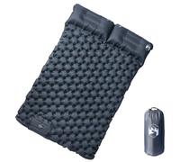 QUAHEAS Double matelas auto-gonflant avec coussin, 195 x 130 x 8,5 cm, nylon 40D, imperméable, ultra léger, pliable, tapis de camping pour 2 personnes, trekking, extérieur, voyage, randonnée, peu