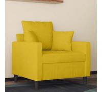 QUAHEAS Élégant fauteuil jaune 60 cm en velours, fauteuil de salon confortable avec structure en métal robuste, idéal pour le salon, la chambre à coucher et les zones de réception