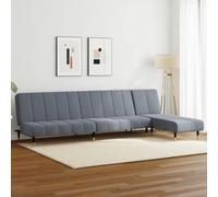 QUAHEAS Ensemble de 2 canapés convertibles en velours gris foncé, avec méridienne réglable, structure en bois robuste, canapé multifonctionnel pour salon et chambre d'amis, expérience d'assise