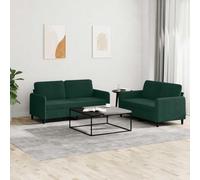 QUAHEAS Ensemble de 2 canapés en velours vert foncé, structure en métal robuste, rembourrage confortable pour salon, zone de réception, coin lecture, salon élégant avec coussins