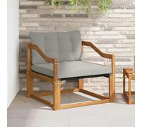 QUAHEAS Ensemble de canapé d'extérieur en bois d'acacia massif avec textilène, élément de canapé de jardin résistant aux intempéries, extensible avec partie centrale et coin avec coussin et coussin
