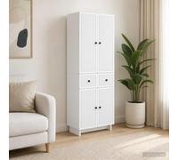 QUAHEAS Ensemble Meuble 2 pcs Bois d'ingénierie 66 x 34,5 x 90 cm mobilier intérieur modulable Compact Design Moderne pour Salon séjour Chambre Bureau Rangement Mural