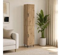 QUAHEAS Ensemble Meuble 2 pièces chêne Artisanal Bois d'ingénierie, Rangement modulable avec Buffet et Armoire Murale Compact, Design Moderne pour Salon, Bureau, Chambre, Cuisine, séjour