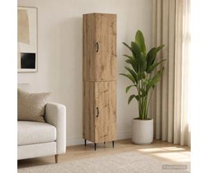 QUAHEAS Ensemble Meuble 2 pièces chêne Artisanal Bois d'ingénierie, Rangement modulable avec Buffet et Armoire Murale Compact, Design Moderne pour Salon, Bureau, Chambre, Cuisine, séjour