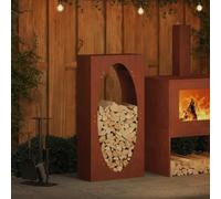 QUAHEAS Étagère à bûches en acier résistant aux intempéries - 50 x 23 x 100 cm - Étagère à bûches robuste pour le stockage du bois - Support en bois peu encombrant pour salon, jardin, terrasse, panier