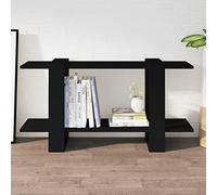 QUAHEAS Étagère à livres en bois - 100 x 30 x 51 cm - Pour salon, bureau, chambre à coucher, livres, DVD, articles de décoration - Noir